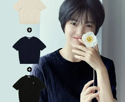방송에서 극찬한  에센셜 실크모달 블렌딩 반소매 니트 4종 별점 5점 제품