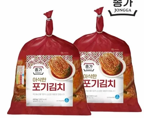 인스타에서 추천받은 종가 종가집 아삭한포기김치 4.8kg2 총 9.6kg 합리적 가격 베스트8 상품