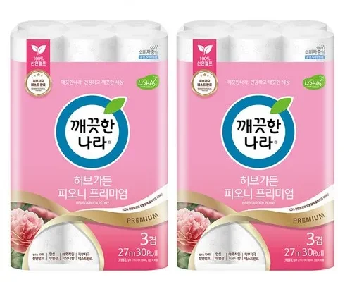 여성을 위한 허브가든 피오니 프리미엄 화장지 30롤 x 3팩 리뷰 베스트 8 인기 상품